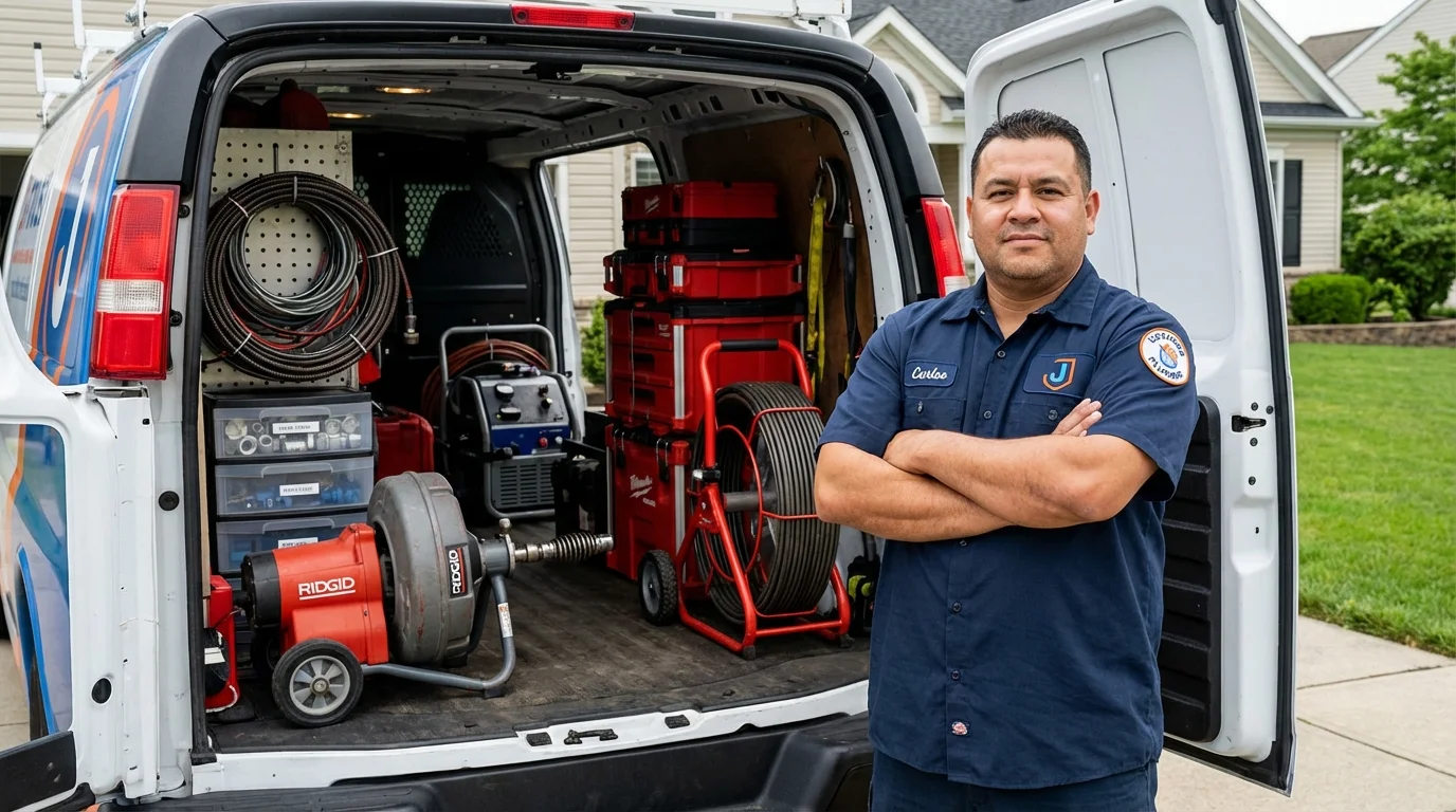 Professional drain cleaning equipment and Johns Plumbing LLC plumber in Pierce