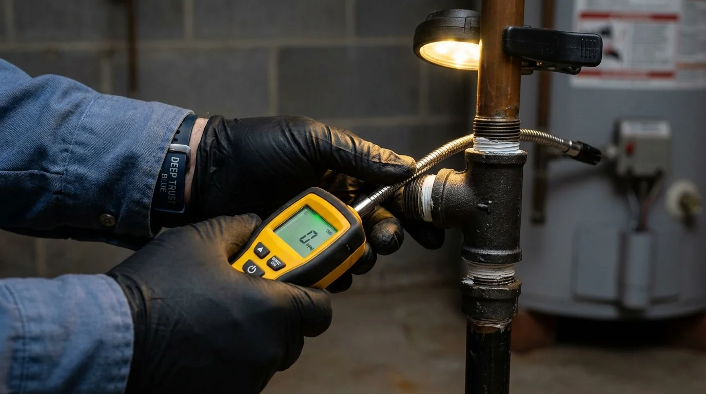 Gas leak detection with electronic sniffer by Johns Plumbing LLC in Pierce